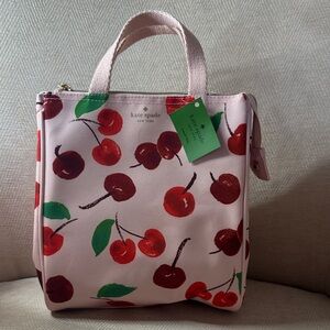 Kate Spade Cherry Print Pink lunch Bag